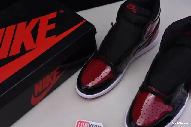 High 555088-063 Patent Bred Jordan 1 Air OG 0704